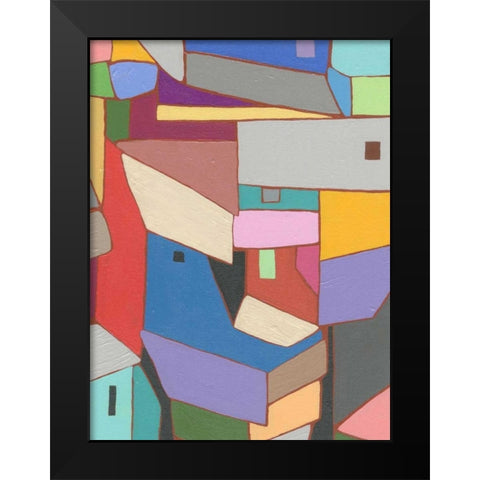 Rooftops in Color X Black Modern Wood Framed Art Print by Galapon, Nikki