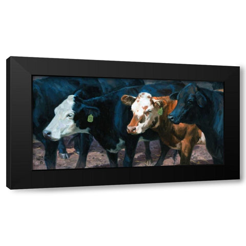 The Gossips Black Modern Wood Framed Art Print with Double Matting by Sorenson, Jack