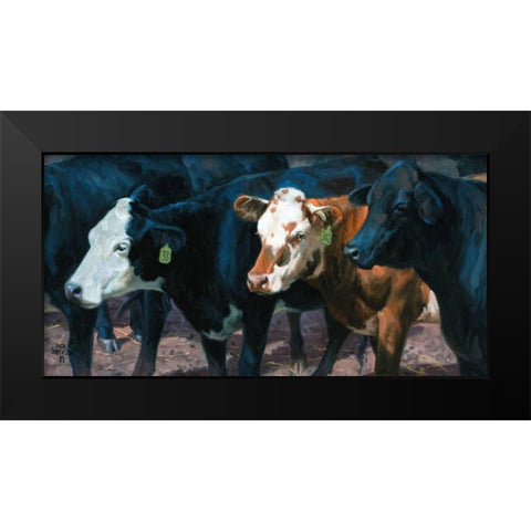 The Gossips Black Modern Wood Framed Art Print by Sorenson, Jack