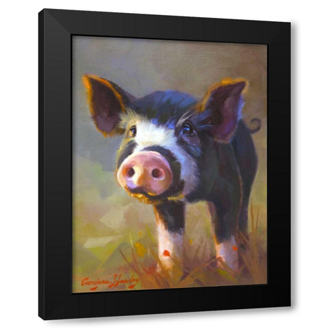 Jasmine Black Modern Wood Framed Art Print with Double Matting by Hawley, Carolyne