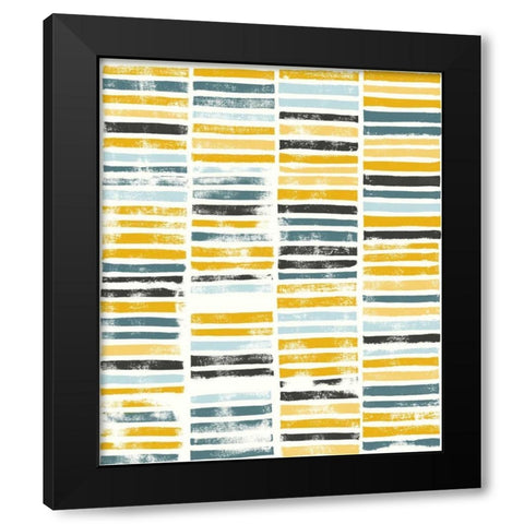 Saffron Block Print II Black Modern Wood Framed Art Print with Double Matting by Popp, Grace