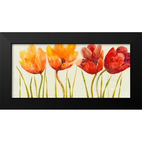 Row of Tulips I Black Modern Wood Framed Art Print by OToole, Tim