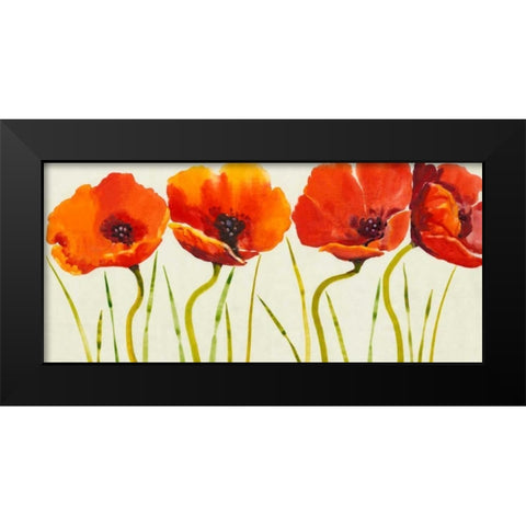 Row of Tulips II Black Modern Wood Framed Art Print by OToole, Tim