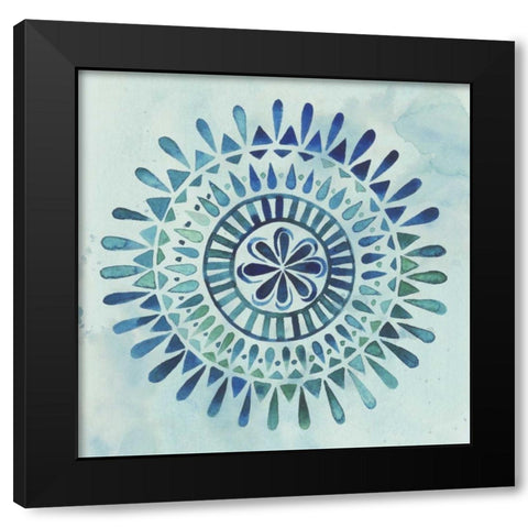 Watercolor Mandala II Black Modern Wood Framed Art Print with Double Matting by Popp, Grace