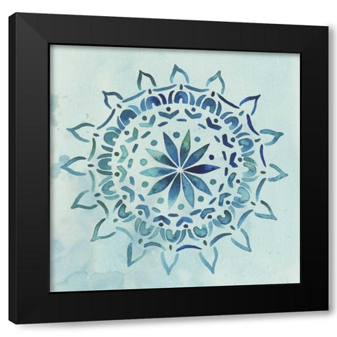 Watercolor Mandala III Black Modern Wood Framed Art Print with Double Matting by Popp, Grace