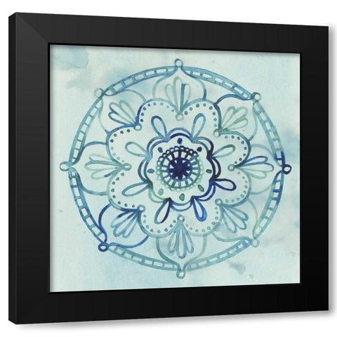 Watercolor Mandala IV Black Modern Wood Framed Art Print with Double Matting by Popp, Grace