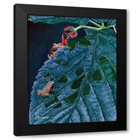 Spring Peepers I Black Modern Wood Framed Art Print with Double Matting by Szatkowski, Fred