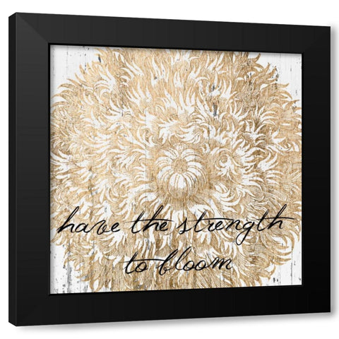 Metallic Floral Quote II Black Modern Wood Framed Art Print by Fagalde, Jarman