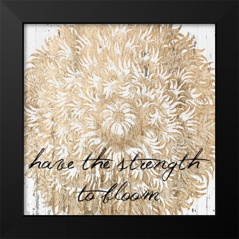 Metallic Floral Quote II Black Modern Wood Framed Art Print by Fagalde, Jarman