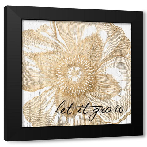 Metallic Floral Quote III Black Modern Wood Framed Art Print with Double Matting by Fagalde, Jarman