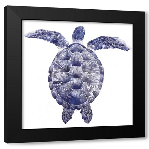 Marine Turtle I Black Modern Wood Framed Art Print with Double Matting by Popp, Grace