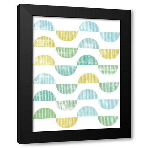 Semi Circle Block Print I Black Modern Wood Framed Art Print with Double Matting by Popp, Grace
