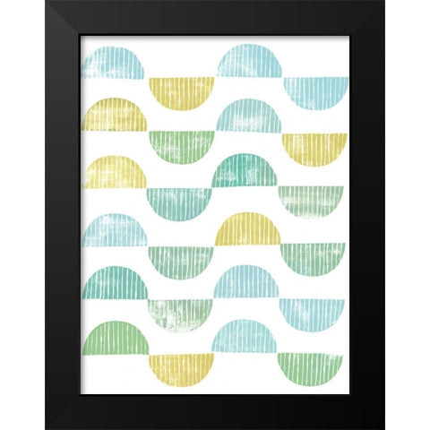 Semi Circle Block Print I Black Modern Wood Framed Art Print by Popp, Grace