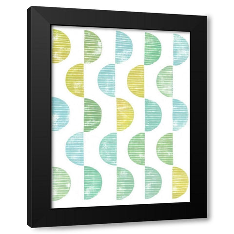 Semi Circle Block Print II Black Modern Wood Framed Art Print with Double Matting by Popp, Grace
