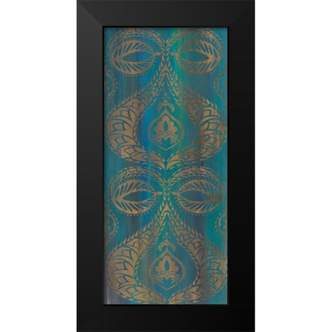 Blue Arabesque I Black Modern Wood Framed Art Print by Zarris, Chariklia