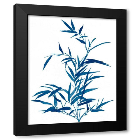 Indigo Botanica II Black Modern Wood Framed Art Print with Double Matting by McCavitt, Naomi