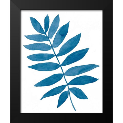 Indigo Botanica V Black Modern Wood Framed Art Print by McCavitt, Naomi