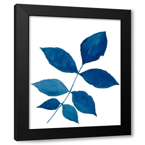 Indigo Botanica VI Black Modern Wood Framed Art Print by McCavitt, Naomi