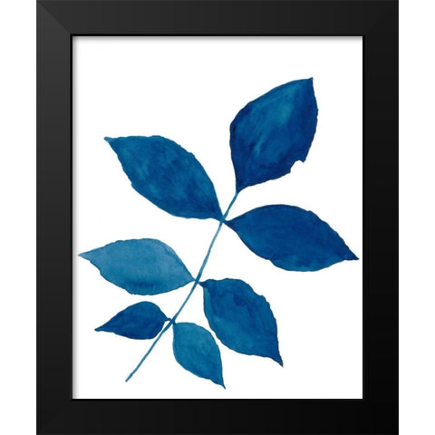 Indigo Botanica VI Black Modern Wood Framed Art Print by McCavitt, Naomi