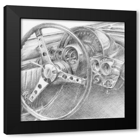 Behind the Wheel II Black Modern Wood Framed Art Print by Harper, Ethan
