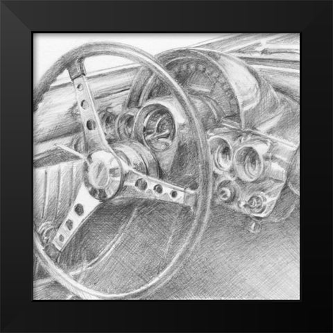 Behind the Wheel II Black Modern Wood Framed Art Print by Harper, Ethan