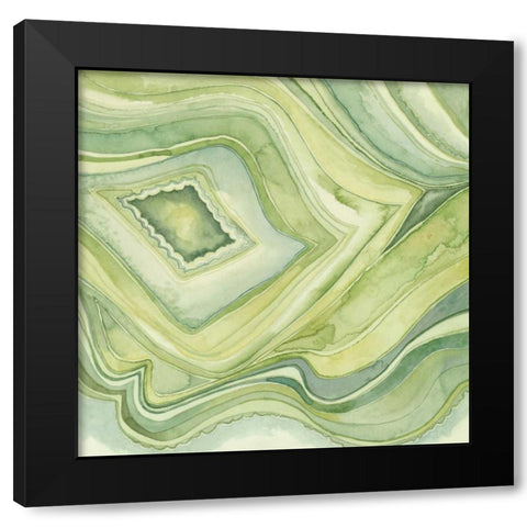 Pastel Agate IV Black Modern Wood Framed Art Print with Double Matting by Meagher, Megan