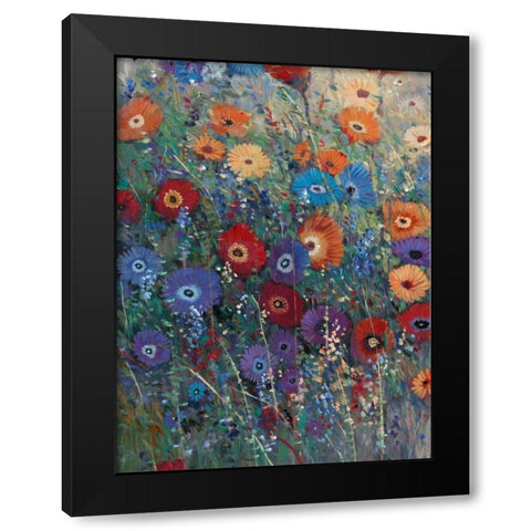 Flower Patch I Black Modern Wood Framed Art Print with Double Matting by OToole, Tim