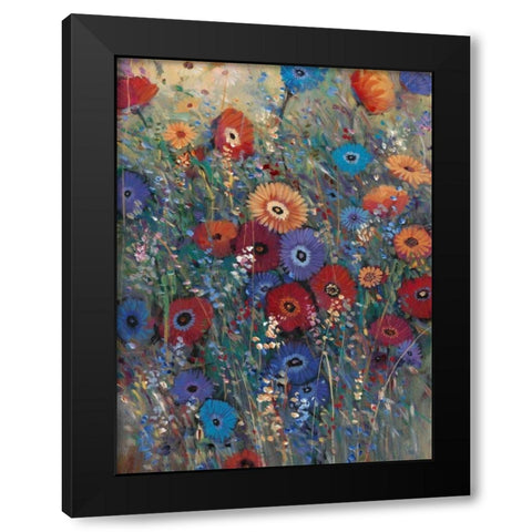 Flower Patch II Black Modern Wood Framed Art Print with Double Matting by OToole, Tim