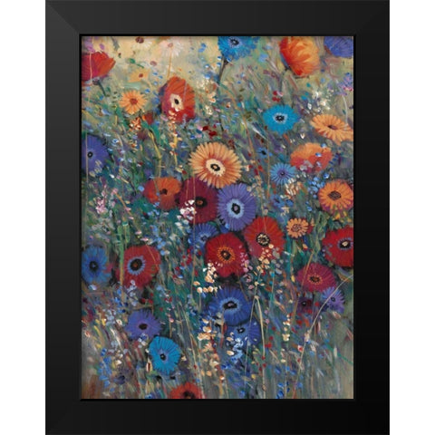 Flower Patch II Black Modern Wood Framed Art Print by OToole, Tim