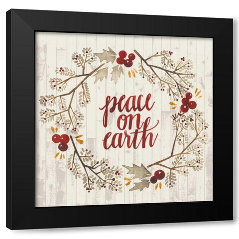Rustic Christmas V Black Modern Wood Framed Art Print with Double Matting by Popp, Grace