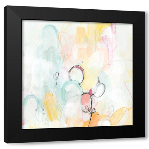 Quarter Note I Black Modern Wood Framed Art Print by Vess, June Erica