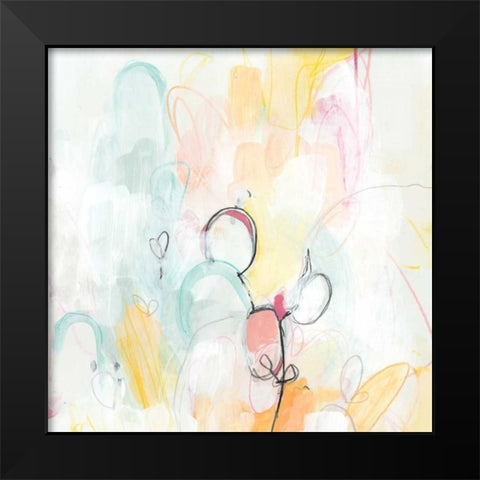 Quarter Note I Black Modern Wood Framed Art Print by Vess, June Erica