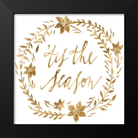 Golden Christmas I Black Modern Wood Framed Art Print by Popp, Grace