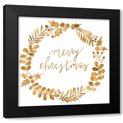 Golden Christmas III Black Modern Wood Framed Art Print with Double Matting by Popp, Grace
