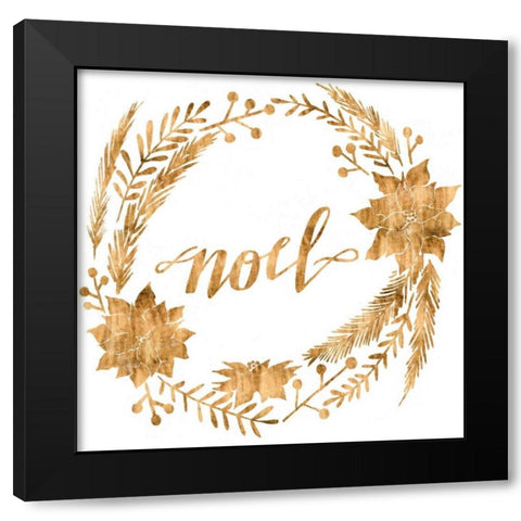 Golden Christmas IV Black Modern Wood Framed Art Print with Double Matting by Popp, Grace