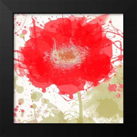 Modern Red Black Modern Wood Framed Art Print by Orlov, Irena