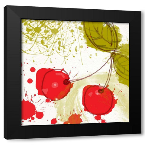 Modern Cherry Black Modern Wood Framed Art Print by Orlov, Irena