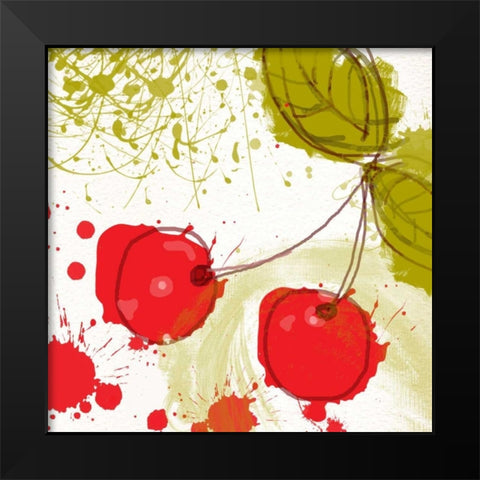 Modern Cherry Black Modern Wood Framed Art Print by Orlov, Irena