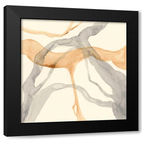 Rivulets I Black Modern Wood Framed Art Print with Double Matting by Stramel, Renee W.