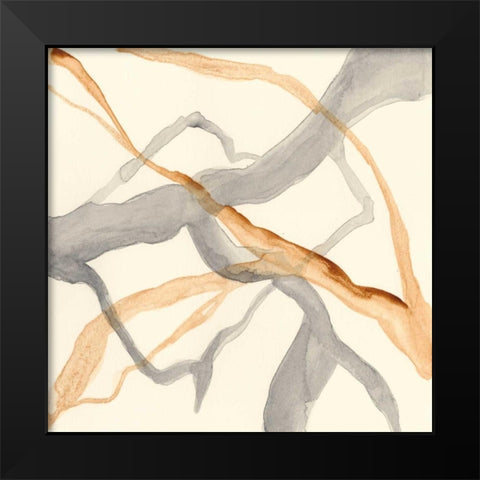 Rivulets II Black Modern Wood Framed Art Print by Stramel, Renee W.