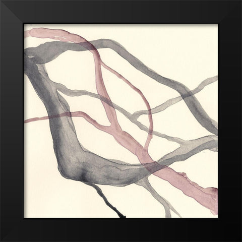 Rivulets IV Black Modern Wood Framed Art Print by Stramel, Renee W.