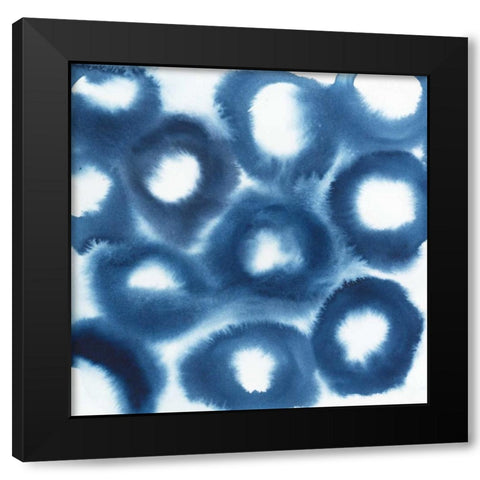 Indigo Bleed II Black Modern Wood Framed Art Print by Popp, Grace