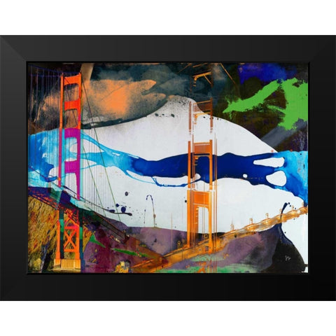 San Francisco Bridge Abstract I Black Modern Wood Framed Art Print by Jasper, Sisa