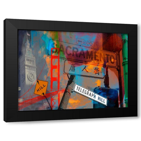 San Francisco Signs I Black Modern Wood Framed Art Print with Double Matting by Jasper, Sisa