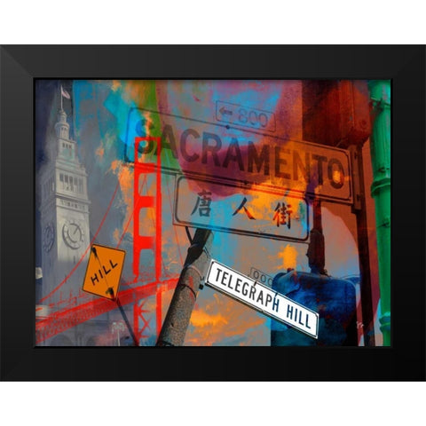San Francisco Signs I Black Modern Wood Framed Art Print by Jasper, Sisa