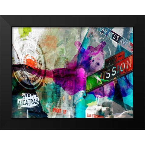 San Francisco Signs III Black Modern Wood Framed Art Print by Jasper, Sisa