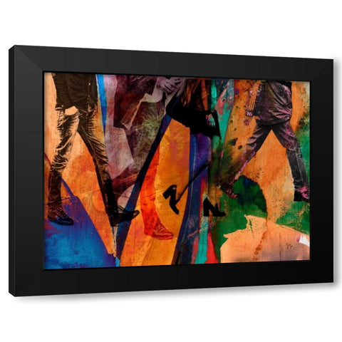 San Francisco Bustle Black Modern Wood Framed Art Print by Jasper, Sisa