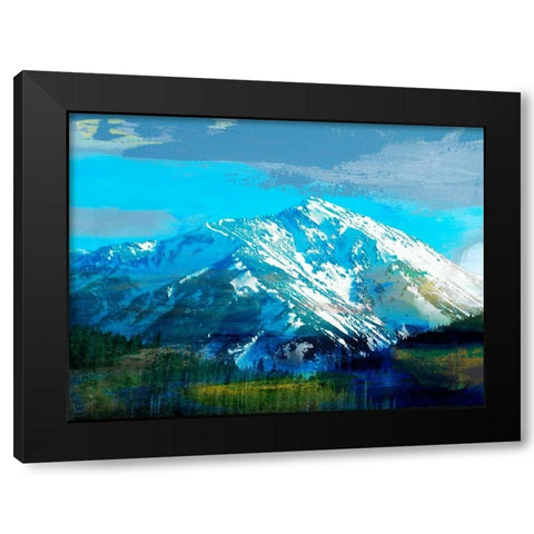 Blue Mountain Black Modern Wood Framed Art Print by Jasper, Sisa