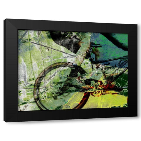 Mountain Bike Black Modern Wood Framed Art Print by Jasper, Sisa