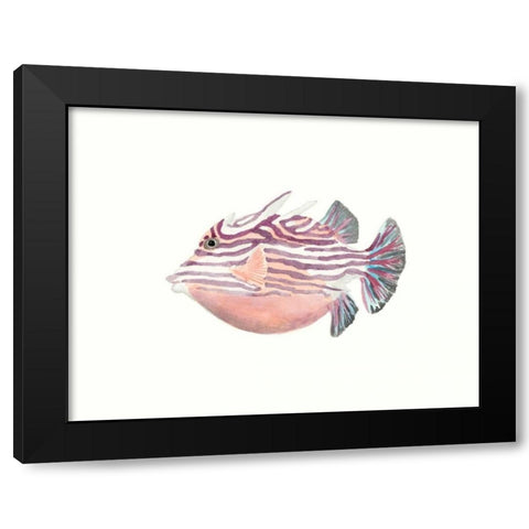 Watercolor Tropical Fish II Black Modern Wood Framed Art Print by McCavitt, Naomi